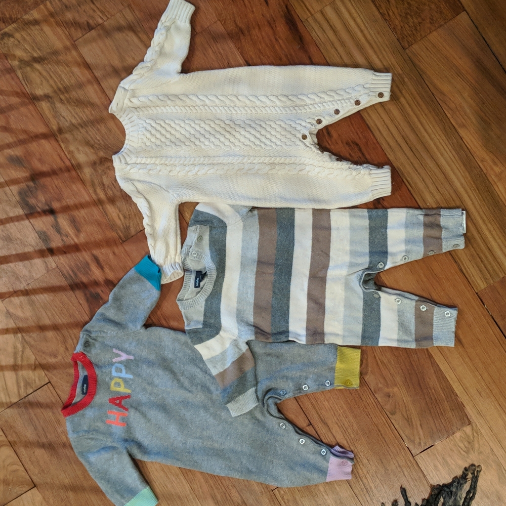 Bundle of 3 Baby Gap Sweater Onesies